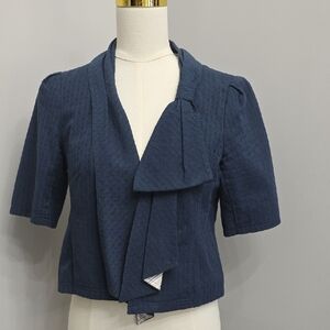 Vintage Nanette Lapore Navy Blue Jacket/Blazer In Cotton With Front Detail